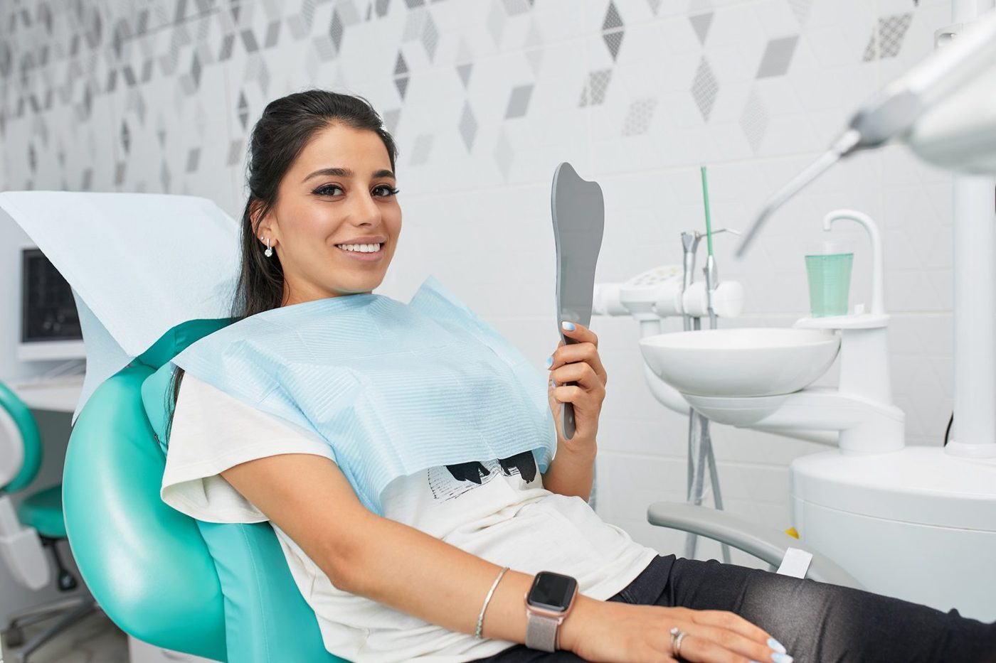 A patient in the treatment room